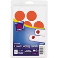 Avery Label, Round, 1.25""Dia, Neonrd 6PK AVE05497